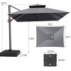 Crestlive Products 10' x 13' Patio Cantilever Umbrella Offset Double Top High-strength Aluminum Pole with 360°Rotation 5 Heights Adjustable Umbrella - 3 of 4