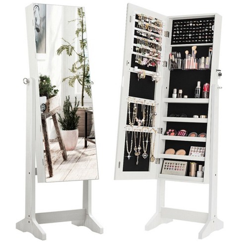 Costway White Jewelry Cabinet Armoire