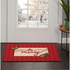 Nourison Holiday Be Merry Checkered 2' x 3' Red Indoor Christmas Mat - 2 of 4