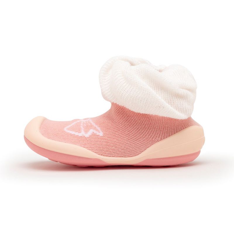 Komuello Baby  Girl First Walk Sock Shoes Bow White, 3 of 8