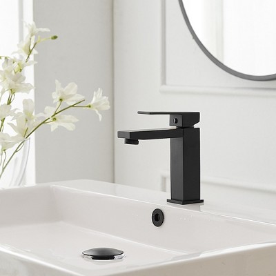 Matte Black Stainless Steel Single-Handle Bathroom Faucet