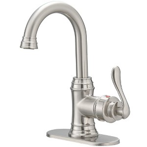 BWE Single Hole Single-Handle High Arc Bathroom Faucet With Swivel Spout - 1 of 4