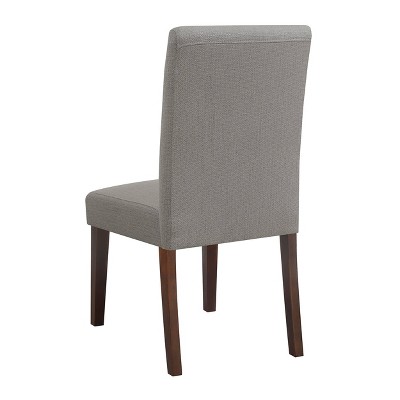 Ash Gray High-Back Linen Upholstered Parsons Side Chair