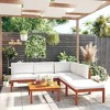vidaXL Solid Acacia Wood Patio Lounge Set - 6 Pieces Cream Cushions, Rustic Design Weather-Resistant Outdoor Furniture for Garden, Patio, Living Room - 2 of 4
