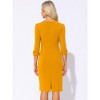 INSPIRE CHIC Women's 3/4 Sleeve Split Neck Wear to Work Business Sheath Dresses - 3 of 4