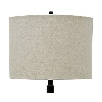Madison 61" Bronze Floor Lamp with Glass Table and Fabric Shade