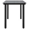 vidaXL Dining Table Black Powder-coated steel, tempered glass - 4 of 4