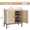 Rattan Storage Cabinet, Sideboard Buffet Cabinet, Wood Console Cabinet w/ Shelf, Sideboard Cabinet for Hallway, Entryway, Living Room - 2 of 4