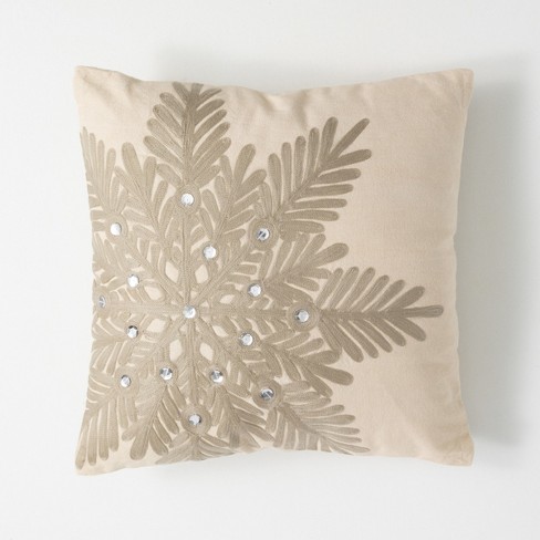 Gray snowflake clearance pillow