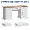MDF Three-Drawer Two-Door Desk with Sturdy MDF Construction, Spacious Storage, Modern Design, Easy Assembly, and Durable Finish - 2 of 4