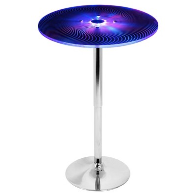 23" Spyra Contemporary Adjustable Light Up Bar Height Pub Table Clear Acrylic - LumiSource