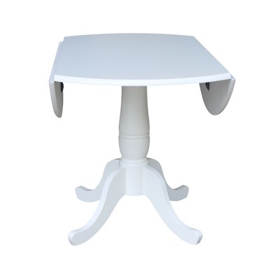 White Round Extendable Solid Wood Dining Table