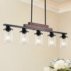 DAKAFUL Modern Linear Pendant Light, Industrial Metal Chandelier with Clear Glass Shades for Kitchen Island/Dining Room - 2 of 4