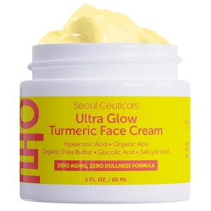 Seoul Ceuticals Korean Skin Care Turmeric Cream - Korean Face Moisturizer for Dull Dry Skin Korean Beauty Skincare - Salicylic Acid Cream + HA, 2oz - 1 of 4