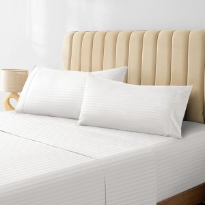 LuxClub 4-7 PC Microfiber Striped Performance Sheet Set, Soft Cooling Eco-Friendly Bed Sheets with 18in Deep Pockets - 1 of 4