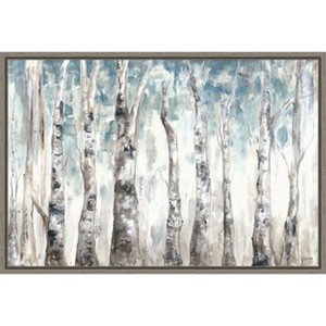 Amanti Art Winter Aspen Trunks Blue by Tre Sorelle Studios Canvas Wall Art Print Framed 33 x 23-in. - 1 of 4