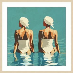 Amanti Art Two Friends At The Beach by Layla Oz Wood Framed Wall Art Print - 1 of 4