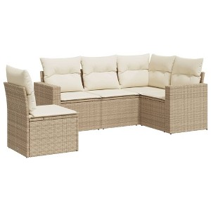 vidaXL Garden Sofa Set Beige PE rattan Compact Modular Garden Sofa Set - 1 of 4