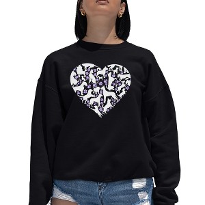 LA Pop Art Dog Heart - Women's Word Art Crewneck Sweatshirt - 1 of 4