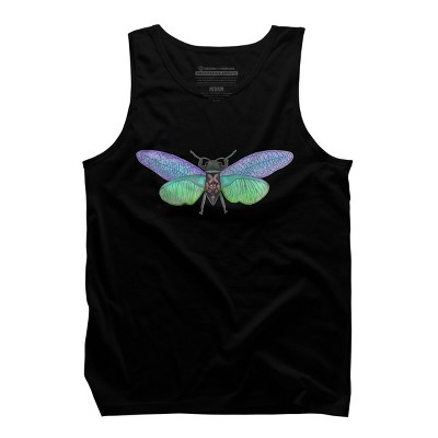 Men's Design By Humans Botanical Watercolor Cicada By MisoKnotty Tank Top