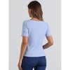Allegra K Women's Summer Casual Boat Neck Short Sleeve Twist Knot Crop T-Shirt - 3 of 4