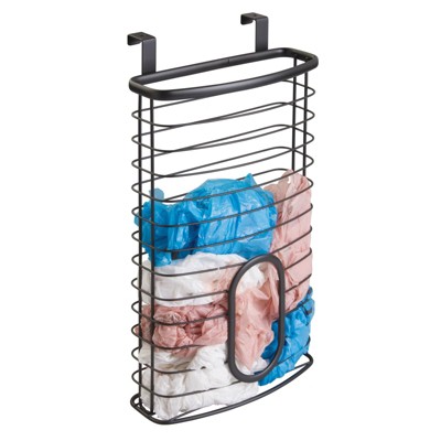 Plastic Bag Storage Holder In Chrome - Over The Cabinet Kitchen Organizer  Or Wall Mount Grocery Bag Storage Easy-access Openings - Homeitusa : Target