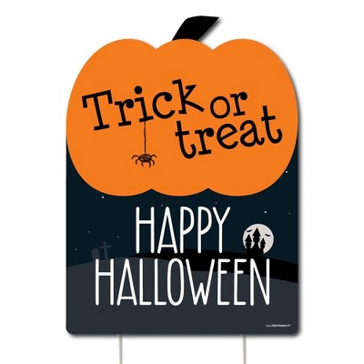 Big Dot of Happiness Trick or Treat - Outdoor Halloween Decorations - Happy Halloween Yard Sign - Welcome Yard Sign