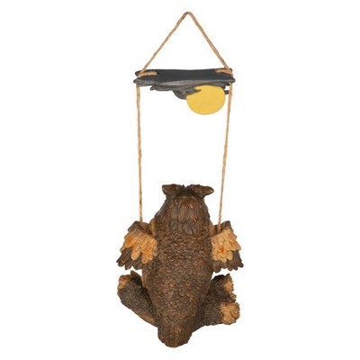 Howie the Hoot Owl Swinging Resin Sculpture for Halloween