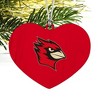 Wesleyan University Primary Logo Heart Love Wood Christmas Tree Holiday Ornament - 2 of 3