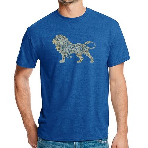 LA Pop Art Men's Premium Blend Word Art T-shirt - Lion Royal X Large - 1 of 4