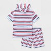 Boys' Adaptive 4th of July Short Sleeve Stripe Short Set - Cat & Jack™ White - 2 of 4