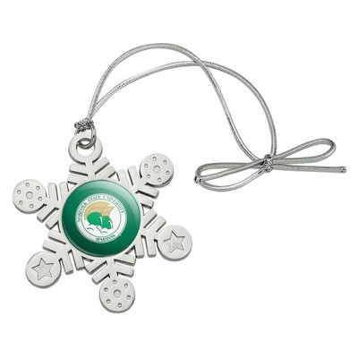 Norfolk State University Primary Logo Metal Snowflake Christmas Tree Holiday Ornament