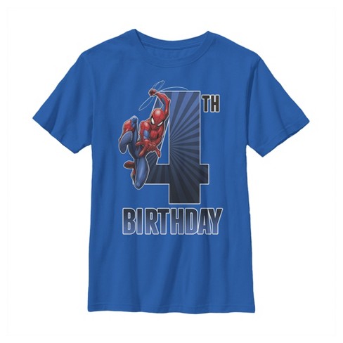 Boy's Marvel Spider-man Swinging 4th Birthday T-shirt : Target