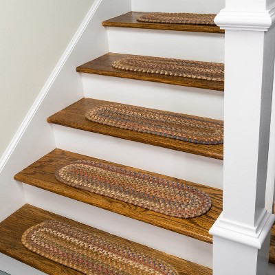 Colonial Mills New England Braid Stair Treads - Urban Brown 8"x28", 4 Pcs