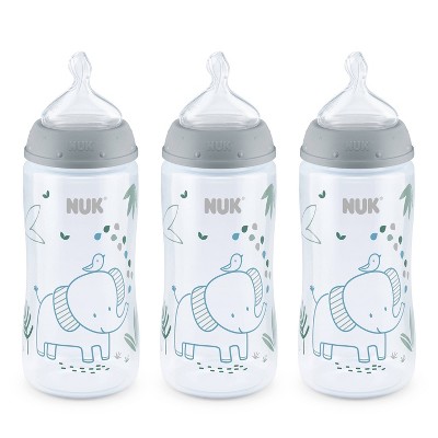 NUK 3pk Smooth Flow Bottle Safari Animals - Elephant - 10oz