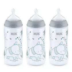 NUK 3pk Smooth Flow Bottle Safari Animals - Elephant 