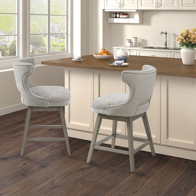 CAVINAS Dining Chairs Kitchen Chairs Swivel Counter Height Stool with Solid Wood Frame for Kitchen