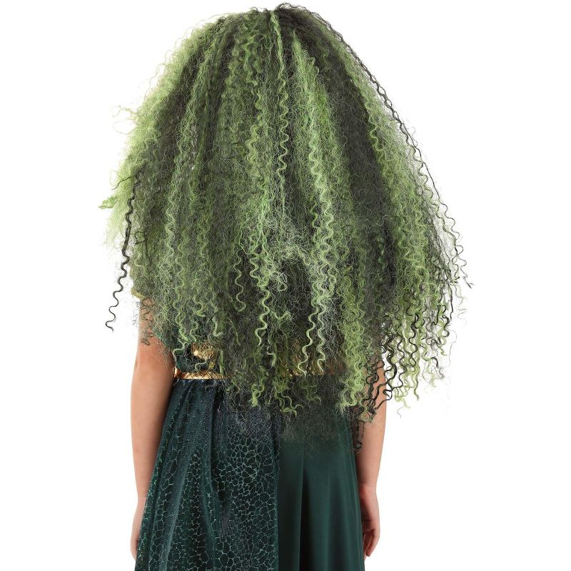 HalloweenCostumes.com  Girl Medusa Wig for Girls, Black/Green, 2 of 3