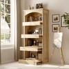 FUFU&GAGA Minimalist Wood Bookshelf: Hidden Drawers + Open Shelves, Perfect for Modern Living Spaces - 2 of 4