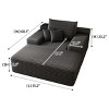 Oversized Modern Chaise Lounge Sofa with Plush Corduroy Upholstery and Cushions for Living Room -3irtyhousy - 4 of 4