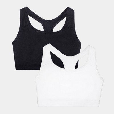 Fruit Of The Loom Womens Medium Impact Sports Bra Black Hue/white L : Target