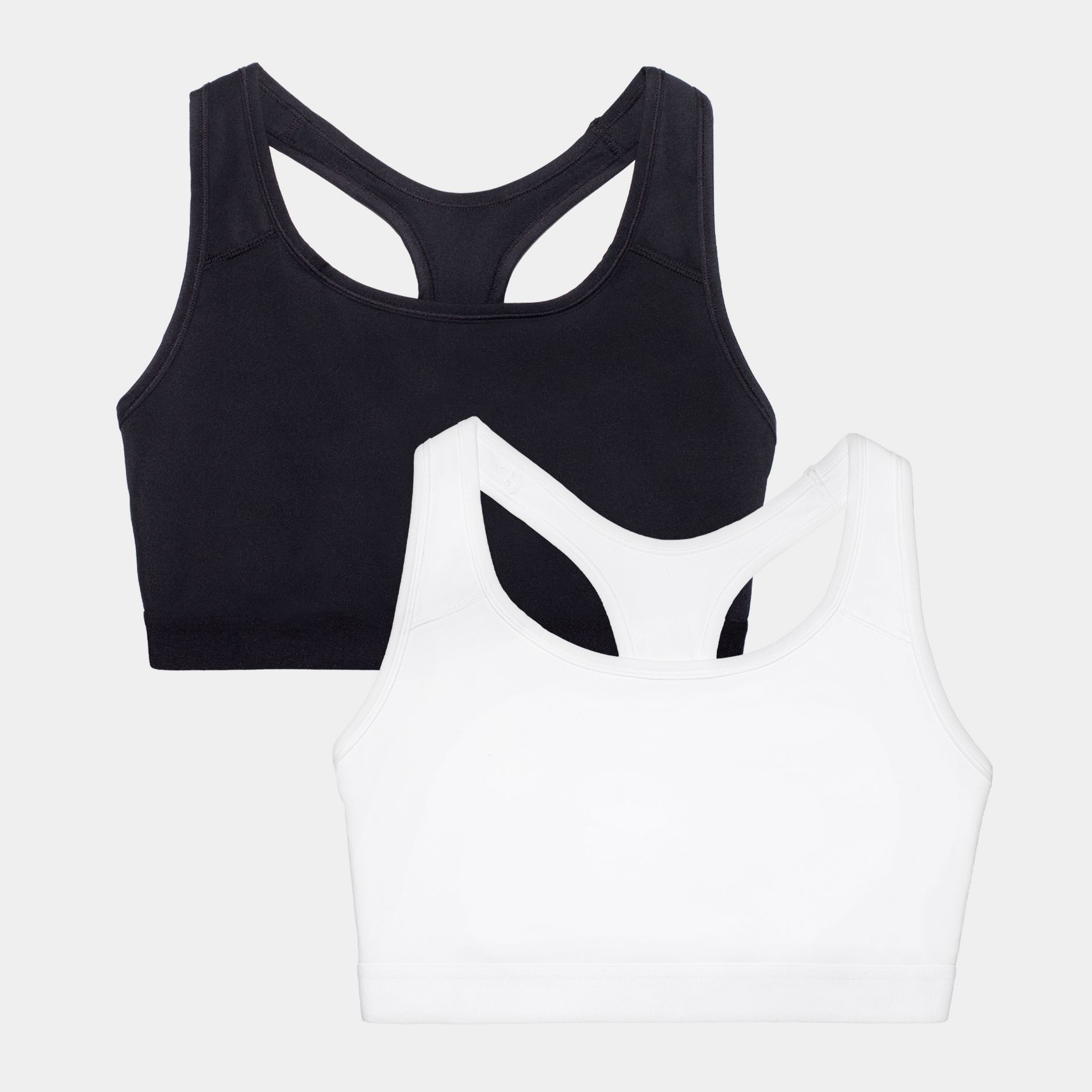 Fruit of the Loom Womens Medium Impact Sports Bra Black Hue/White M