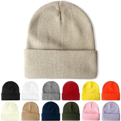 ZUPPAD Beanie for Men Women Unisex Knit Cuffed Plain Winter Beanies Hats Skull Cap Hats 1 Pack