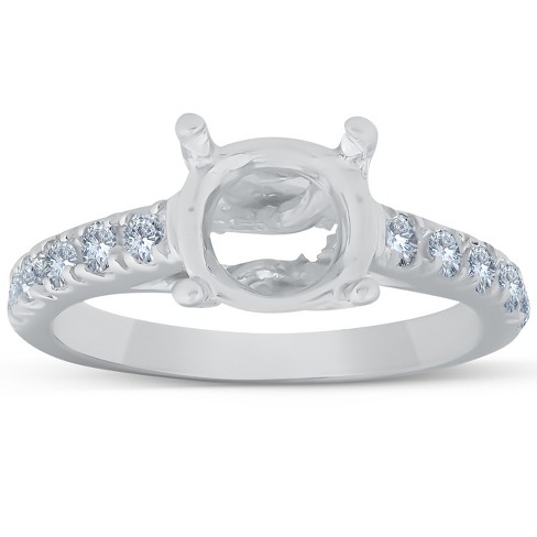 Pompeii3 Diamond Semi Mount 14k White Gold Engagement Setting - image 1 of 4