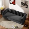71 in. Wide Square Arm Velvet Mid-Century Square Sofa with Channel Tufted 3-Seater Couch - Morden Fort - 2 of 4