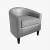 Accent Chairs Faux Leather Barrel Chairs Club Armchairs with Soft Seat for Living Room Bedroom Reading Waiting Room - 2 of 4
