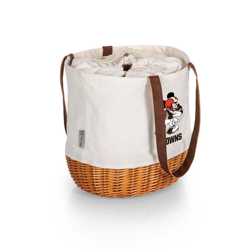 NFL Cleveland Browns Mickey Mouse Coronado Canvas and Willow Basket Tote - Beige Canvas, 3 of 6