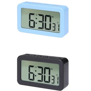 REGALWOVEN 2 Pcs Digital Smart Battery Powered Snooze Home Decor Alarm Clock 3.3 x 2 x 0.8 Inches - 1 of 4