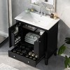 30" Bathroom Vanity Sink Set , Freestanding Vanity Ceramic Sink Combo Storage Cabinet With Doors, Drawer And Adjustable Shelves - 2 of 4
