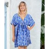 LA LEELA Women's Beachwear Summer Mini Tropical Dress Swimsuit Coverups for Women V Neck Tops Swim Beach Cover Ups for Swimwear Women XL-XXL Lapis, - 4 of 4